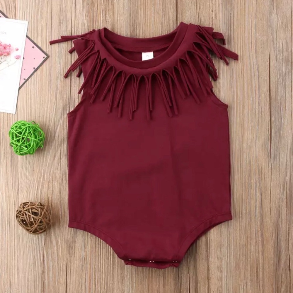 Boho Fringe Baby Bodysuit Onesie - Picture 4 of 8